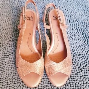 FLASH SALE Sofft Gold Peep Toe Pumps